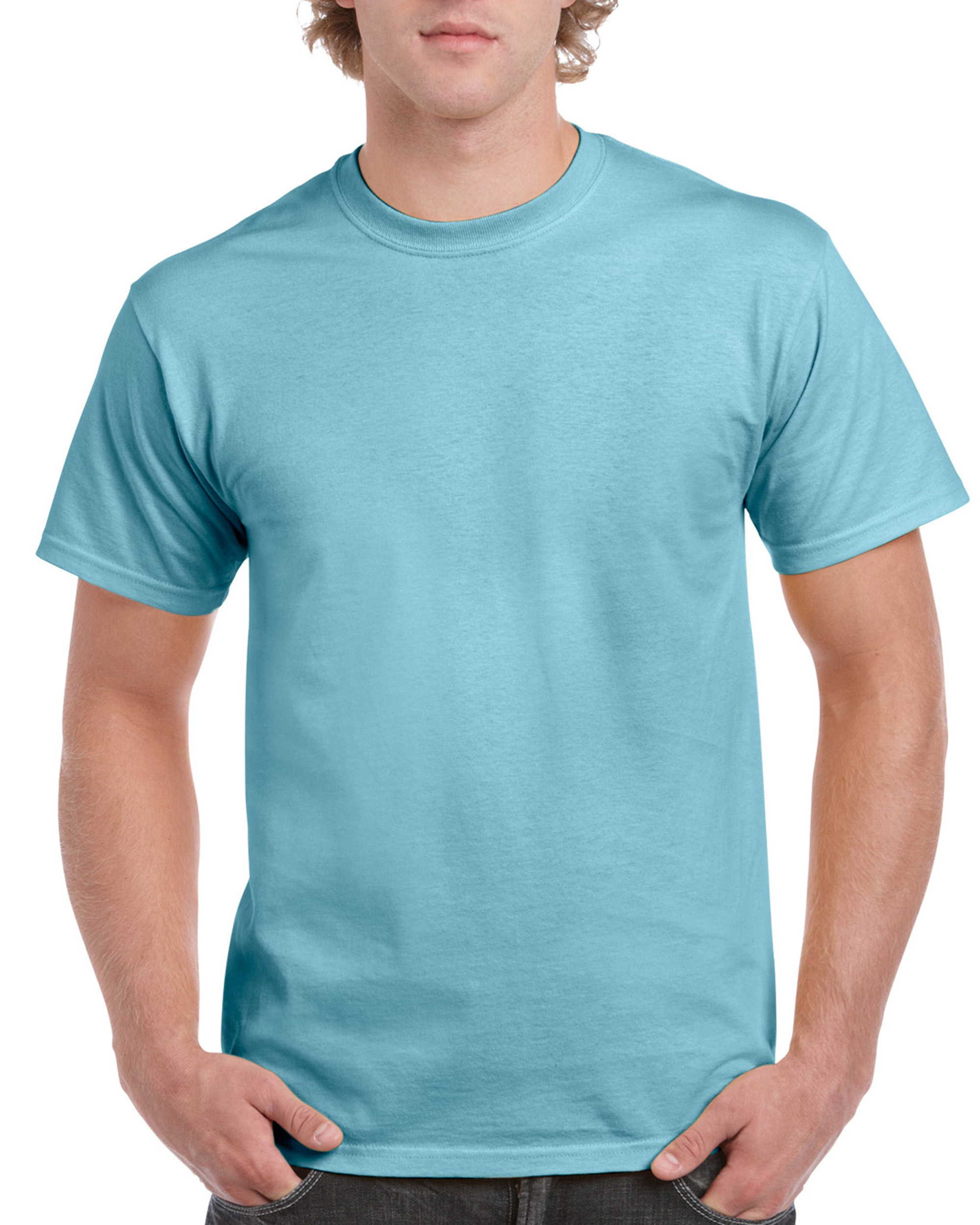Sky blue Gildan 2000 T-paidat omalla logolla