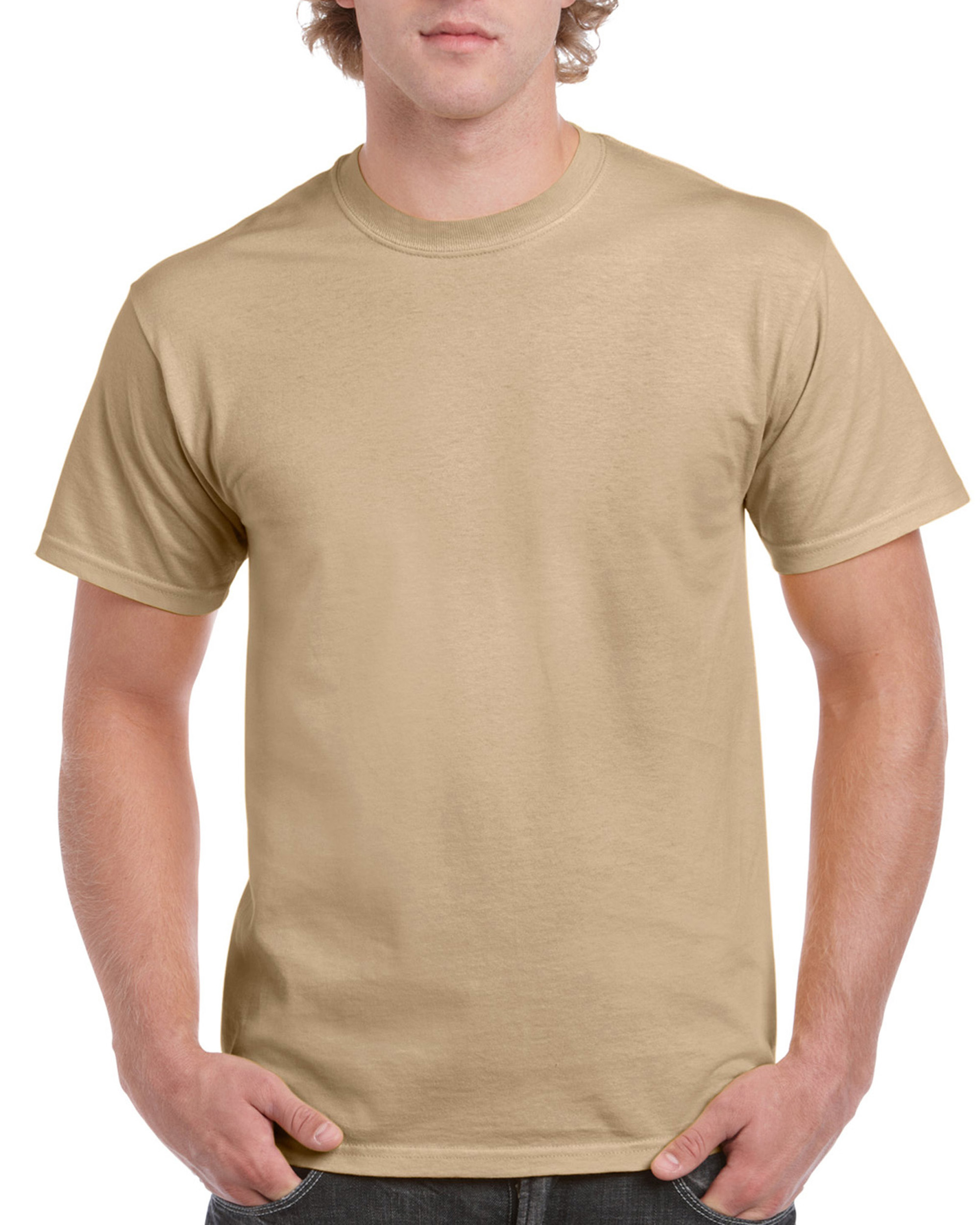 Tan colored Gildan T-paidat omalla painatuksella