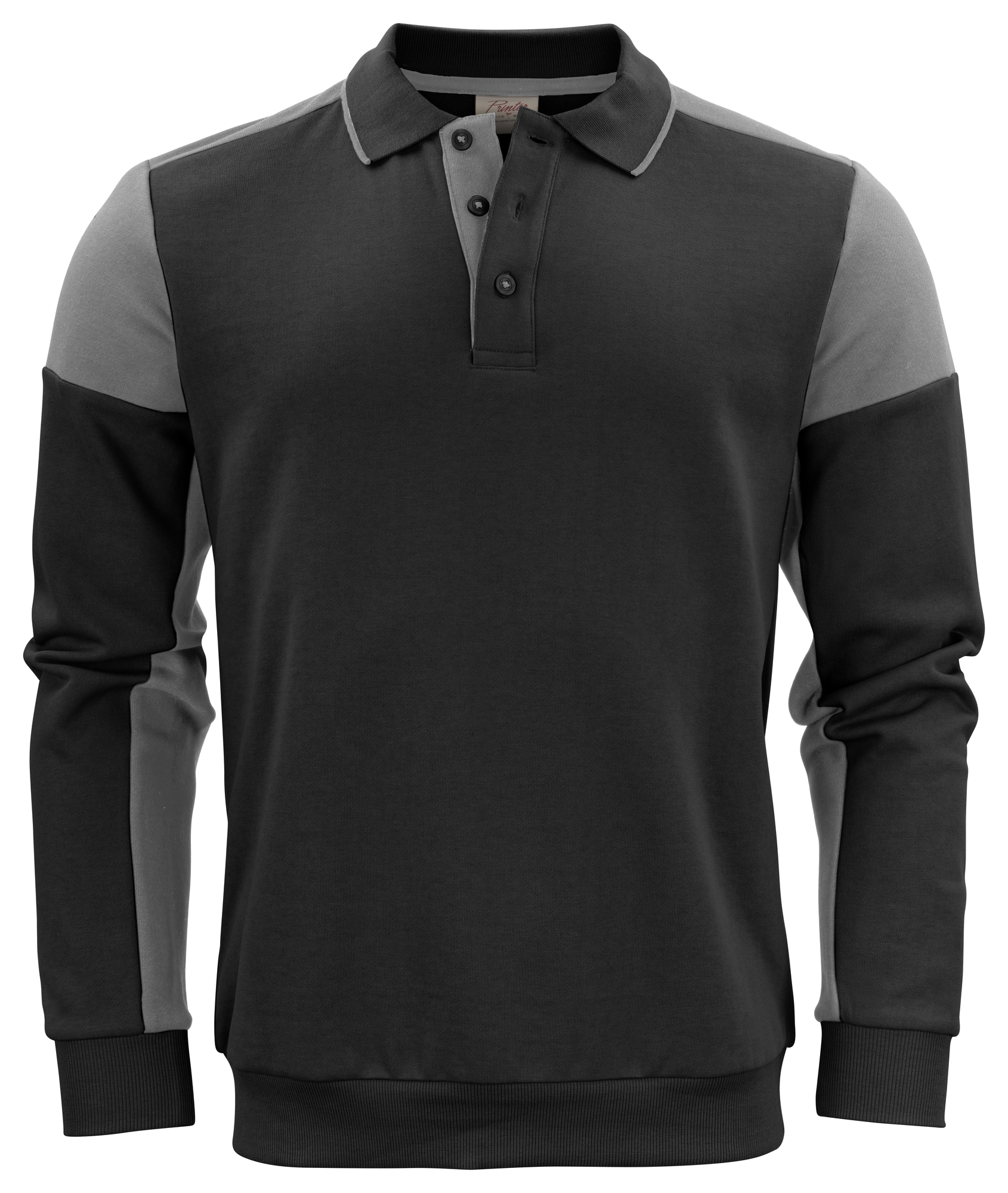 Musta Polo sweater painatuksella