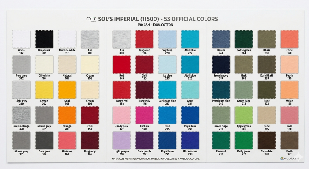 Imperial T-paidat colors