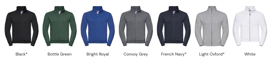Collegetakit painatuksella - available colors