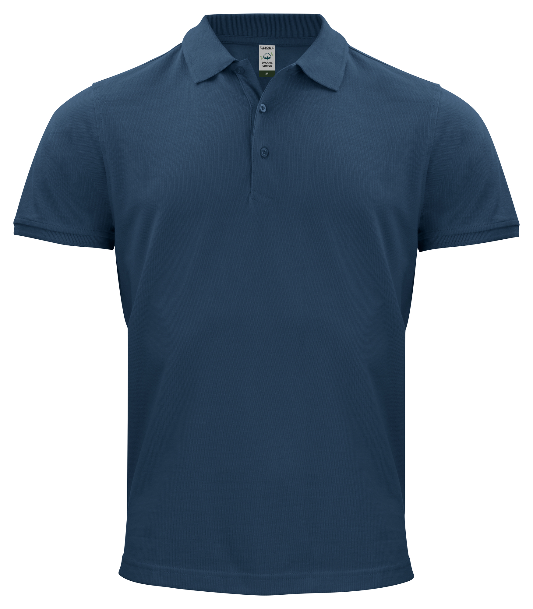 Navy organic cotton pikeepaita omalla painatuksella