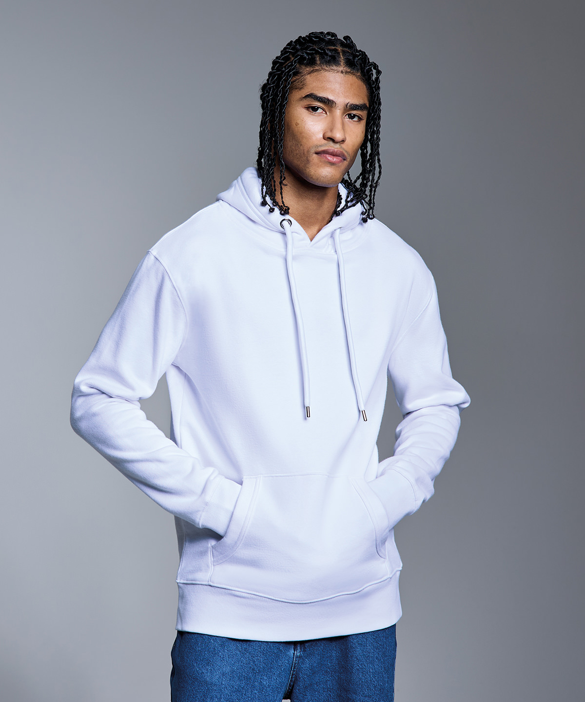 White Laadukas huppari painatuksella